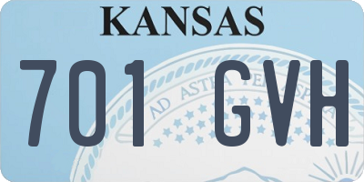 KS license plate 701GVH