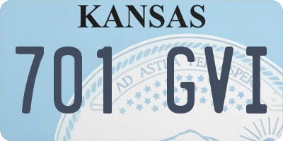 KS license plate 701GVI