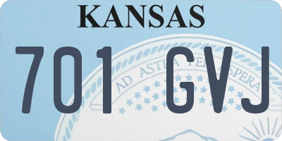 KS license plate 701GVJ