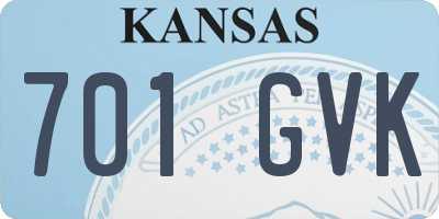 KS license plate 701GVK