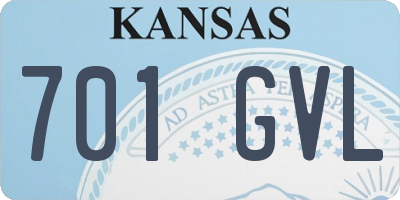 KS license plate 701GVL