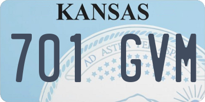KS license plate 701GVM