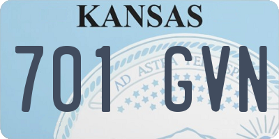 KS license plate 701GVN