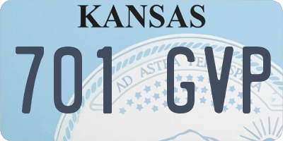 KS license plate 701GVP