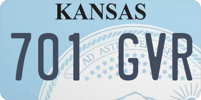 KS license plate 701GVR