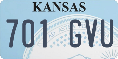 KS license plate 701GVU