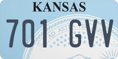 KS license plate 701GVV
