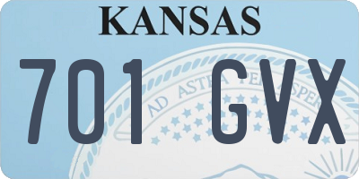 KS license plate 701GVX