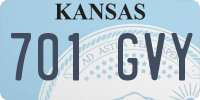 KS license plate 701GVY
