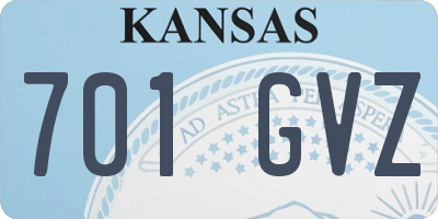 KS license plate 701GVZ