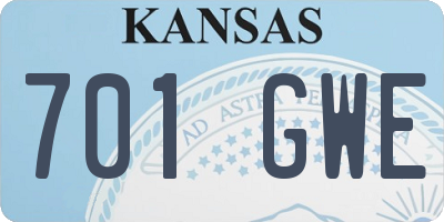 KS license plate 701GWE