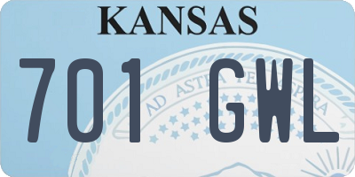 KS license plate 701GWL