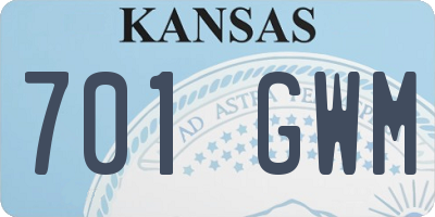 KS license plate 701GWM