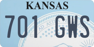 KS license plate 701GWS