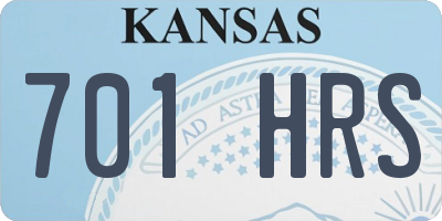 KS license plate 701HRS
