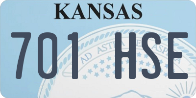 KS license plate 701HSE