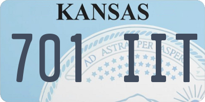 KS license plate 701IIT