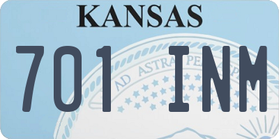 KS license plate 701INM