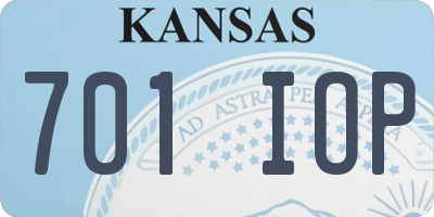 KS license plate 701IOP