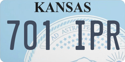 KS license plate 701IPR
