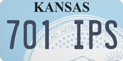 KS license plate 701IPS