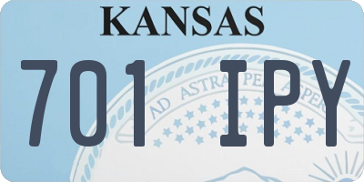 KS license plate 701IPY