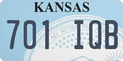 KS license plate 701IQB