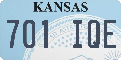 KS license plate 701IQE