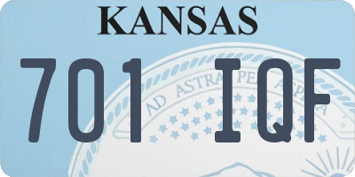 KS license plate 701IQF
