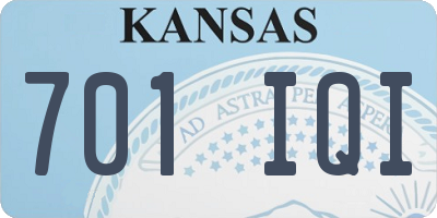 KS license plate 701IQI