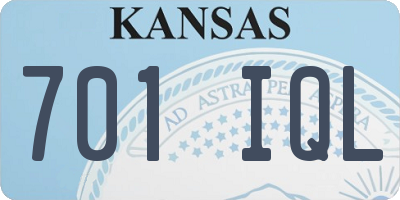 KS license plate 701IQL