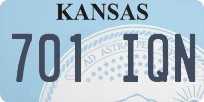 KS license plate 701IQN