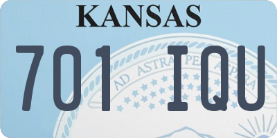 KS license plate 701IQU