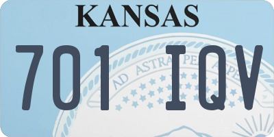 KS license plate 701IQV