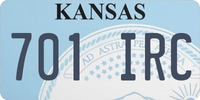 KS license plate 701IRC