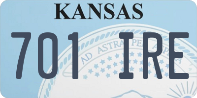 KS license plate 701IRE