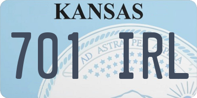 KS license plate 701IRL