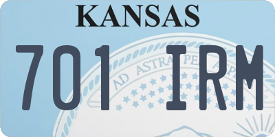 KS license plate 701IRM