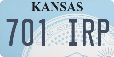 KS license plate 701IRP