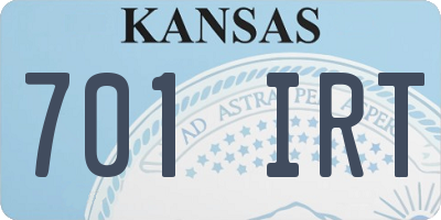 KS license plate 701IRT