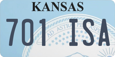 KS license plate 701ISA