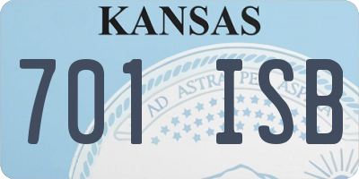 KS license plate 701ISB