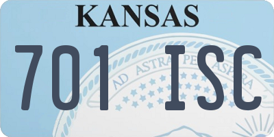 KS license plate 701ISC
