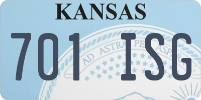 KS license plate 701ISG