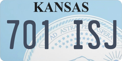 KS license plate 701ISJ