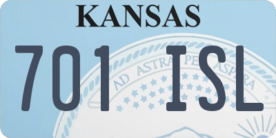 KS license plate 701ISL