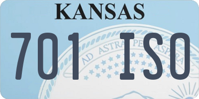 KS license plate 701ISO