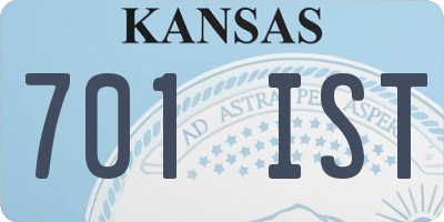 KS license plate 701IST