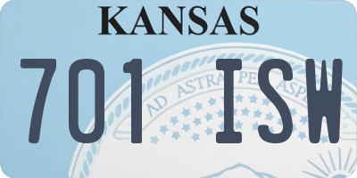 KS license plate 701ISW