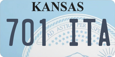 KS license plate 701ITA